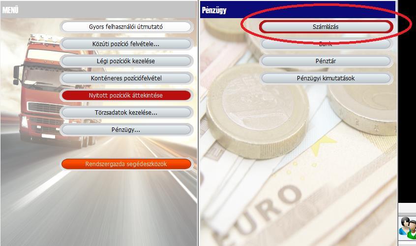 Az előszűrő ablakban válasszuk az Új adat rögzítését, aminek hatására a Számlázás üres adattartalommal