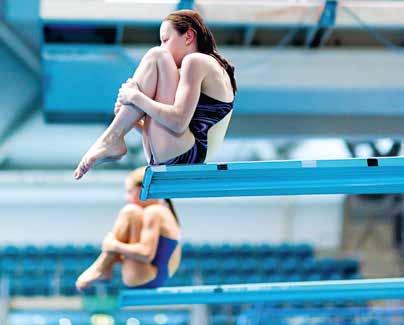 FINA that she could combine the two, i.e., could land in the water after an acrobatic display and that is how she became a diver and then later a cliff and high diver.