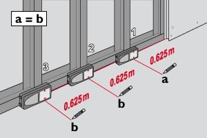 Műveletek Kitűzés Két különböző távolságot ( a és b ) lehet megadni a műszernek, amelyek felhasználhatók előre megadott