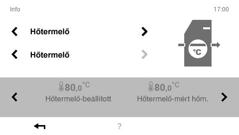 1.12.8 Info (főmenű / info) 4 5 1 2 3 7 6 Poz. Megnevezés Funkciók 1 Hőtermelő / fűtőkörök / HMV A rendszer részeinek kiválasztása.