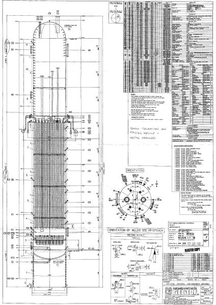 MR-202B oxiklórozó reaktor keresztmetszeti rajza Építés