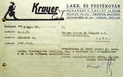 Tanulmányok 35. ábra. A Krayer E. és Tsa. telephelyének általános látképe, feltehetően 1943-ból. A felvétel a Pannónia Báránybőr-nemesítő és Kereskedelmi Rt. (Újpest, Váci út 44 48.