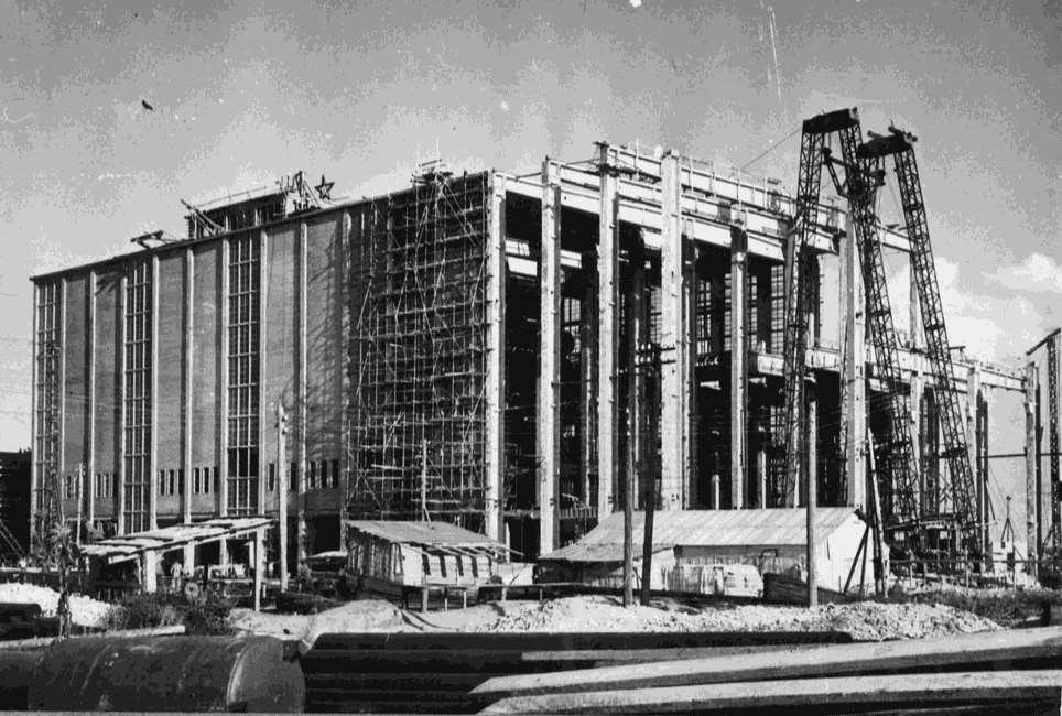 Inotai Hőerőmű, építés közben, 1950,