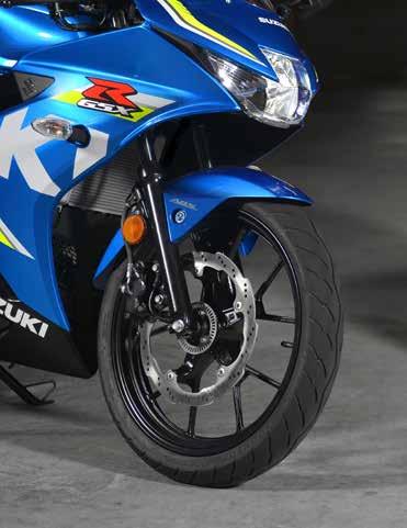 ténylegesen megtörténne.* A GSX-R125 kompakt ABS-rendszerének súlya mindössze 0,59 kg.