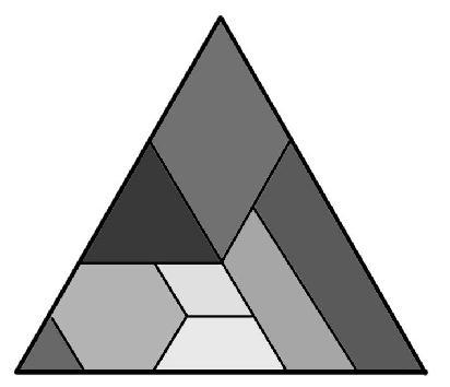 görbe vonalú alakzatokat vagy szabályos háromszöget,