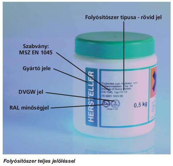 Folyósítószer keményforrasztáshoz Ugyanazon okokból, mint a lágyforrasztásnál, a keményforrasztásnál is folyósító szert használunk.