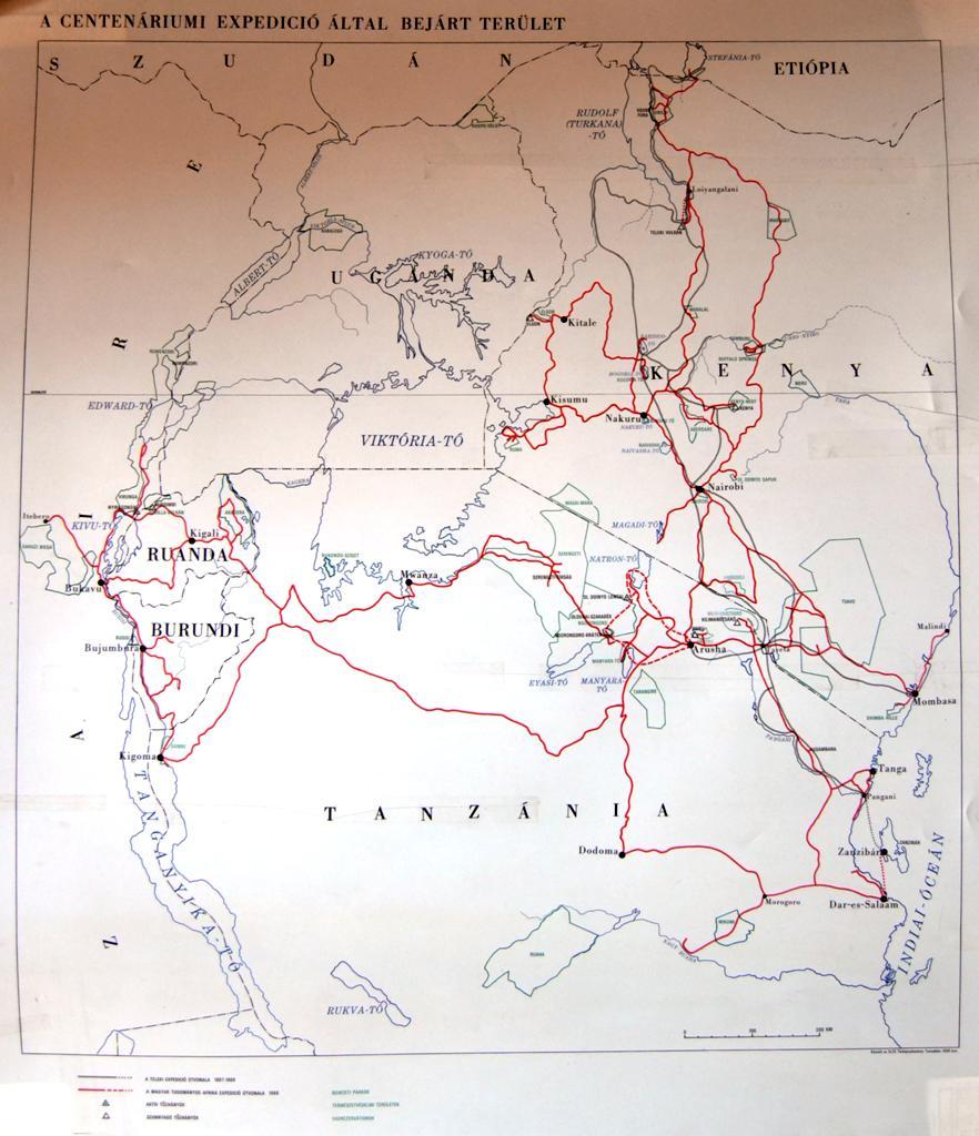 5.2. A Becker László által készített térképvázlat Becker László a Magyar Tudományos Afrika Expedíció hazatérése után 1988-ban készítette el a két utazás útvonalát ábrázoló vázlatot az ELTE