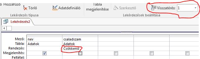 ábra 2MarNemCsoportos (az Is Null, Is Not Null használata) Jelenítsd meg azoknak a diákoknak a nevét, akik már nem járnak a csoportba!