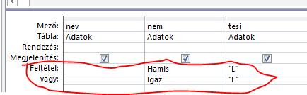 A függvények működése: a dátum típusú mezőt kiegészítjük a függvénnyel. Pl.: Month([kikerult]). A Month() helyett a Year(), Day() is használható.