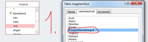2/B) megoldás a segédlekérdezés bevonásával: 21 Feladatok: 1. Kik járnak ugyanabba az angol csoportba, amelyikbe Ne Pál illetve Heu Réka is jár? A lekérdezésben Ne Pál ÉS Heu Réka ne jelenjen meg!