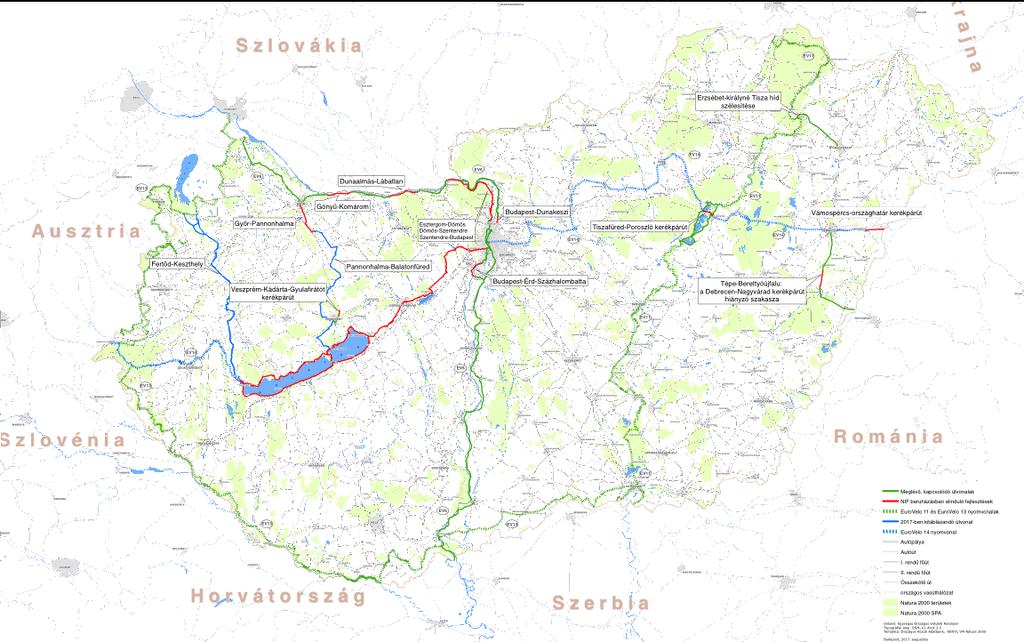 Jelentős mértékű tervezett kerékpárút fejlesztések Helyzetkép A kerékpáros közlekedés fő fejlesztési irányai Tervezett kerékpárút fejlesztések Kerékpárral közlekedők biztonságának növelése