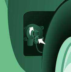 - Távolítsa el a kerékjáratban található csavart. - Vegye le a védőfedelet. - Távolítsa el a rögzítőpatentet és kösse ki az elektromos csatlakozót. - Fordítsa el és vegye ki a foglalatot.