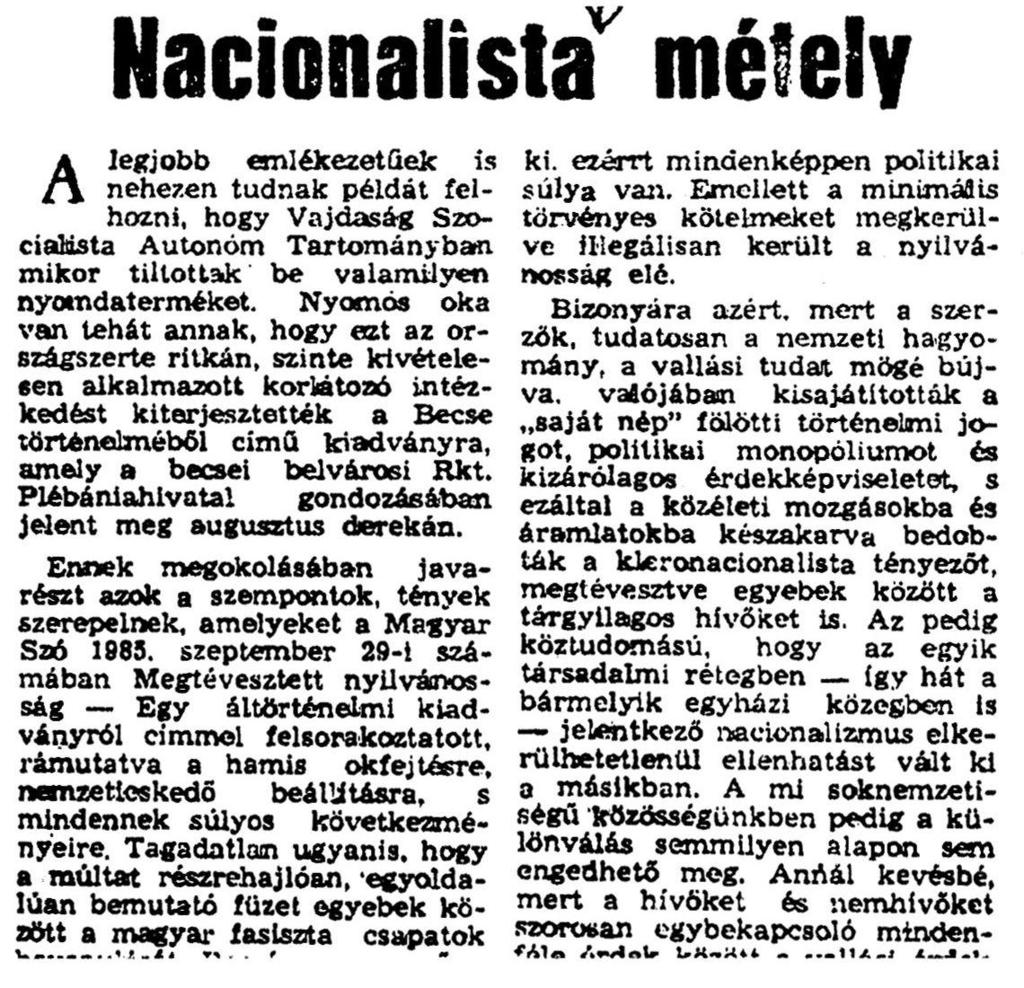 nacionalista elkülönülésre.