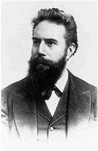 TÖRTÉNET Wilhelm Conrad Röntgen (1845-1923, GER, Nobel-díj, 1901) Vastag üvegfalú kisülési cső
