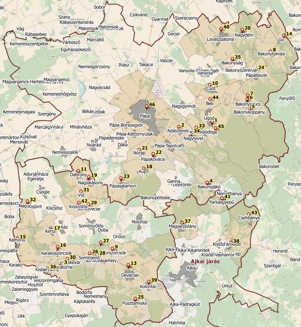 5.3 Pihenőhelyek (ütemezett megvalósítás) Az alábbiakban a támogatási szerződésben meghatározott helyszíneket mutatjuk be és vizsgáljuk meg a pihenőhely elhelyezése szempontjából az alábbi fő
