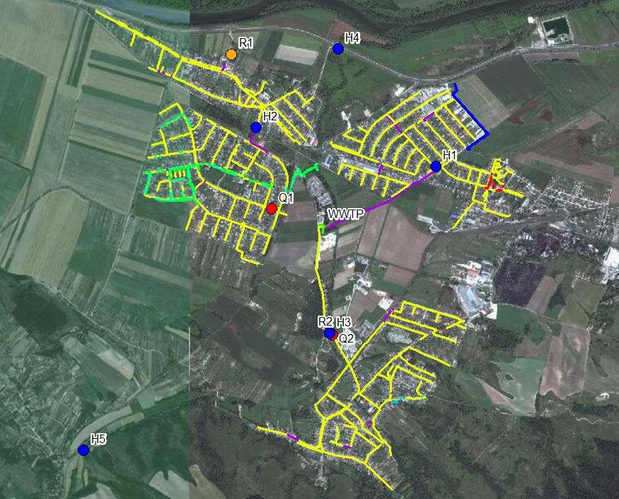 Monitoring kampány H water levet Q - discharge R rain