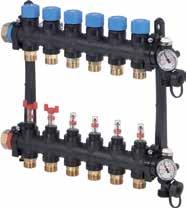 Uponor Vario M Uponor Vario M osztó-gyűjtő áramásmérőve Az osztó-gyűjtő üvegszá erősítésű poiamibó készü. A körök áramásmérő szeeppe vannak eátva, meyek a renszer ürítése nékü cseréhetők.