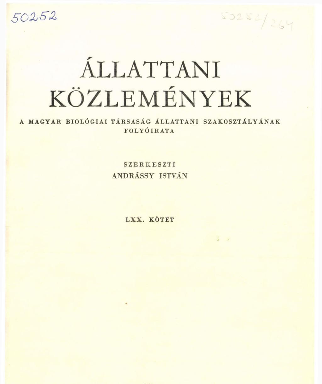 SZAKOSZTÁLYÁNAK FOLYÓIRATA SZERKESZTI