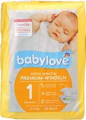 dm MÁRKATERMÉKEK: KEDVEZŐ ÁR, NÉMET MINŐSÉG. babylove újszülött pelenka 28 db 1.