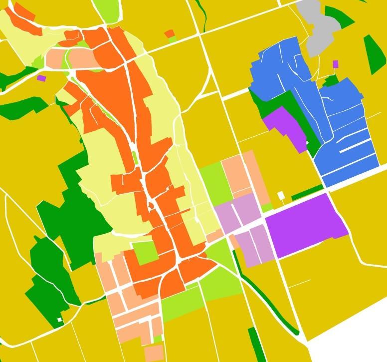 Ezek kialakulásuk sorrendjében: történeti településrész, bányász-telep, új beépítésű terület.