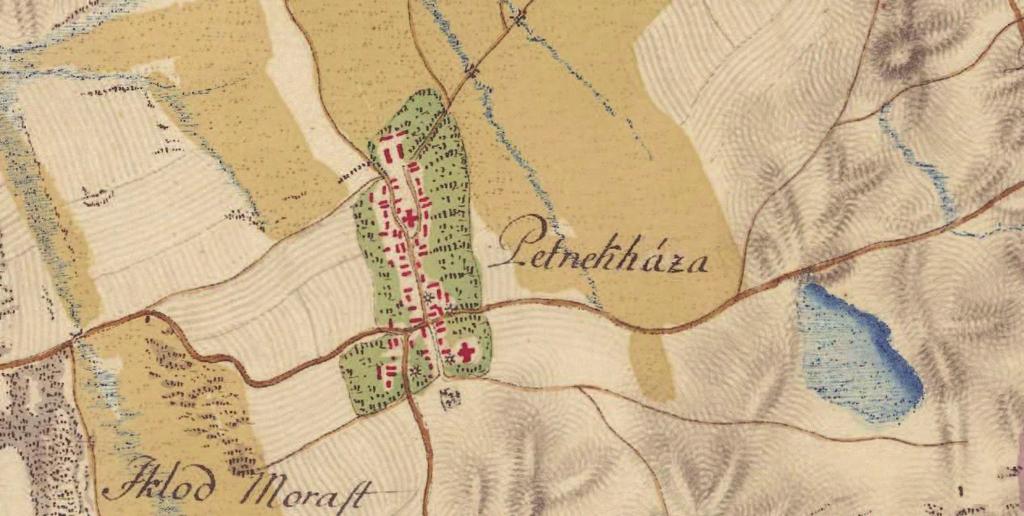Petneháza bemutatása 9 PETNEHÁZA A KATONAI FELMÉRÉSEKEN Az első katonai felmérésen (1763-1787) A