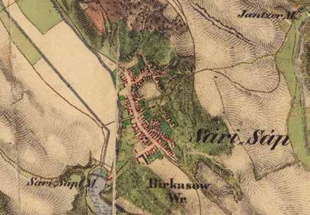 Történeti központ egységben Második Katonai Felmérés (1806-1869) Sárisáp történeti településközpontjának tekintett része az Öregárok völgye mellett észak-dél irányban hosszan elnyúlóan a Fő út