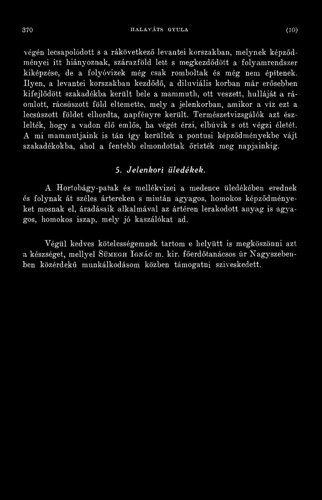 A mi mammutjaink is tán így kerültek a pontusi képződményekbe vájt szakadékokba, ahol a fentebb elmondottak őrizték meg napjainkig. 5. Jelenkori üledékek.