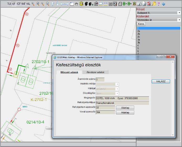 A több mint kétmillió csatlakozási pontot tartalmazó hálózat nyilvántartására az áramszolgáltató GIS (Geographic Information System) alapú térképet (EÉGIS: ELMŰ- ÉMÁSZ Geographic Information System)
