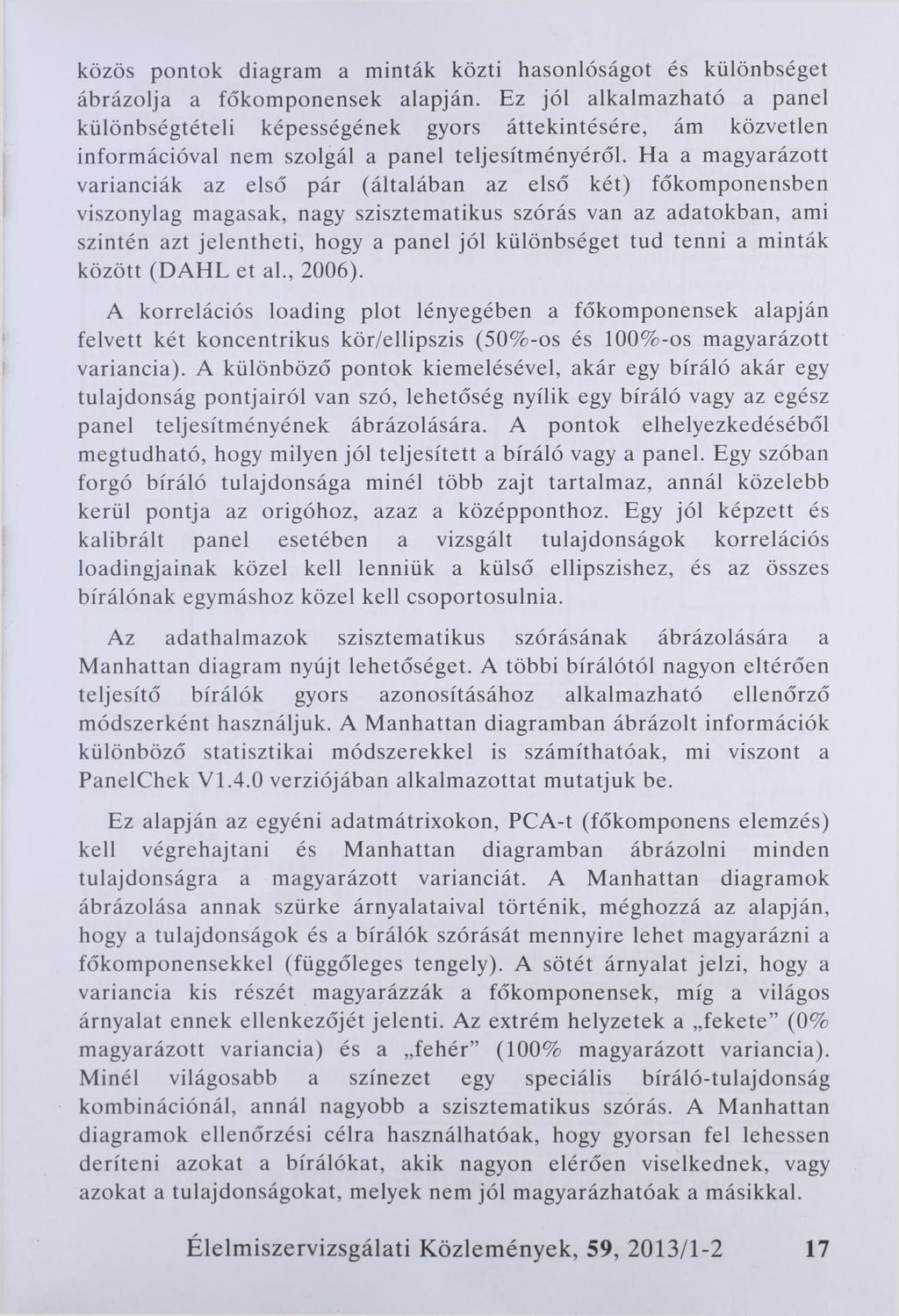 közös pontok diagram a minták közti hasonlóságot és különbséget ábrázolja a főkomponensek alapján.