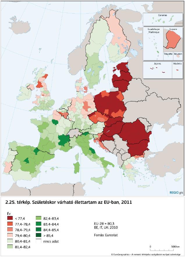 Térbeni-társadalmi egyenlőtlenségek az Európai Unióban Forrás: