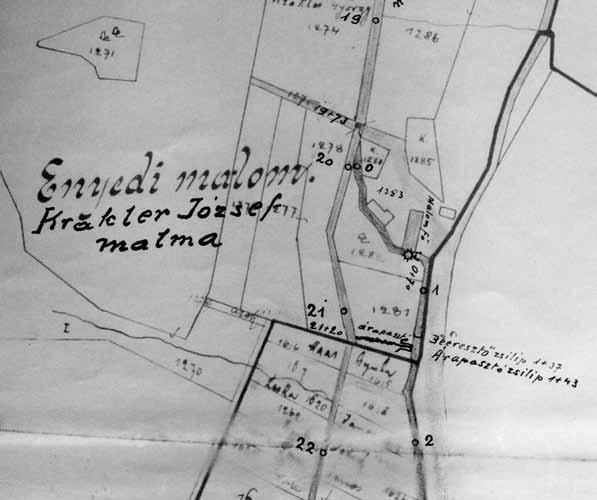 No 155. 2. ábra Az árkos rendszerû Enyôdi-malom (Krakler-malom) mûszaki ábrázolása 1929-bôl.