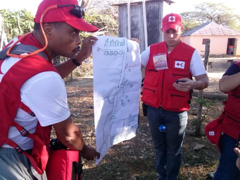 IFRC 2013-ban Haitin, ahol az elszigetelten élő közösségek kockázatainak feltérképezése és sebezhetőségük csökkentése volt a cél. (46. sz. ábra).