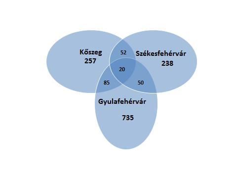 gyulafehérvári leltár és a kőszegi fiókfeliratok materia medica-ja, mint a két egykorú jezsuita patika fiókfeliratai között. Az 1.