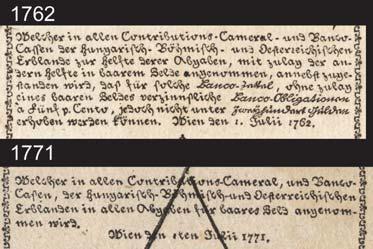 82 Mária Terézia a jej doba vo svetle pomocných vied historických Na emisii z roku 1762 sú všetky tieto prvky rozdielne, na emisii z r.