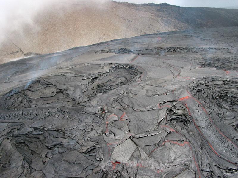 Closer view of lava shield, showing active