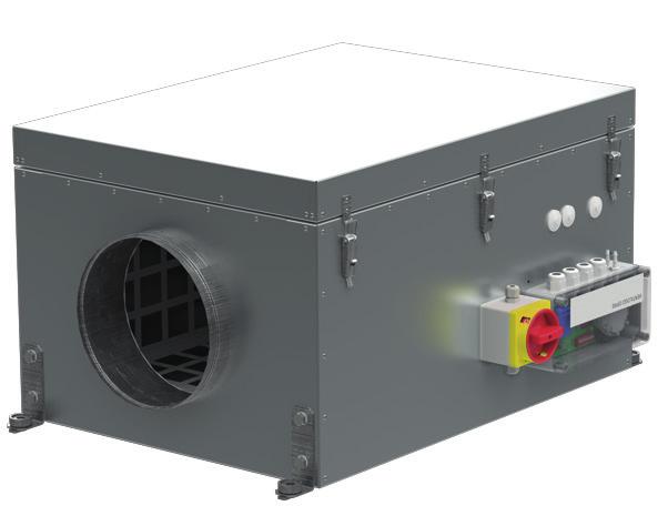 ventilátor EC motorral 530 m 3 /h (300 Pa), 230 VAC / 50 Hz, Max. teljesítmény: 87 W Fordulatszám szabályozott központi ventilátor EC motorral 530 m 3 /h (300 Pa), 230 VAC / 50 Hz, Max.