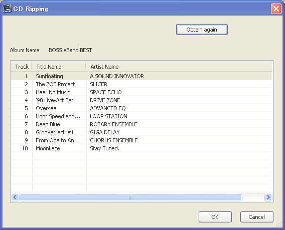 Dalok importálása egy PC-ről a JS-10-re (eband Song List Editor) Dalok átemelése CD-ről a JS-10- re ( Ripping) Zenei CD-kről átemelhet dalokat a JS-10-re.
