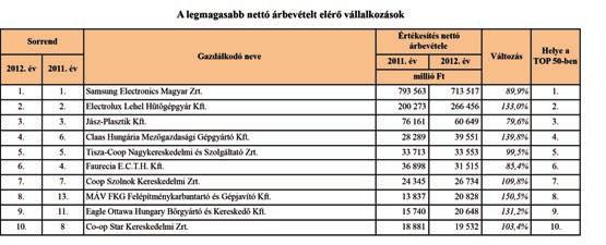 A mezőgazdasági ágazat vezető gazdálkodója a Jászapáti 2000 Mezőgazdasági Zrt., ágazata árbevételének egytizedét realizálta. A Mélyfúrási Információ Szolgáltató Kft.