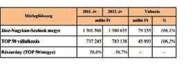 A kiemelt gazdálkodók eszköz növekedése 45,9 milliárd Ft volt, a megyei összes változás arányának több mint fele, összesen 58%-a. (15. táblázat) 15.