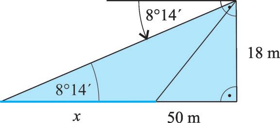 amelyet könnyen megoldhatunk Így kaphatjuk, hogy 5,5 m 8 z,8 m hosszú dótkötéle van szükség Számítsuk ki -et egy megfelelô szögfüggvényt alkalmazva, az befogójú és 8,5 m átfogójú deékszögû