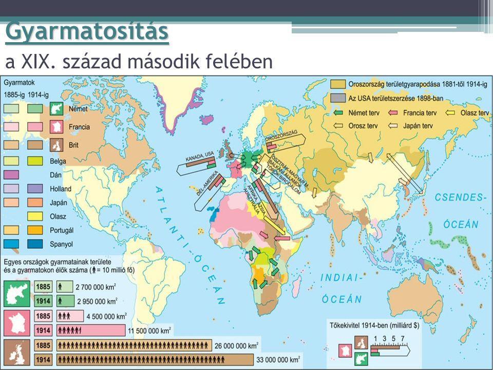 Távoktatás 11 Történelem 11 8. A gyarmatosítás újabb hulláma A gyarmatosítás újabb vonásai A gyarmatok birtoklása a gazdasági fejlődés egyik forrásává vált.