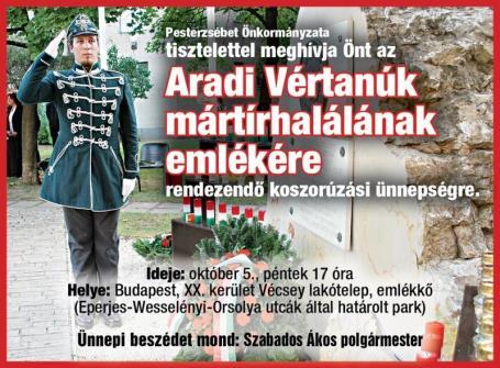 1849 október 6. /. Batthyány Lajost, a forradalmi kormány miniszterelnökét Pesten végezték ki, ma örök mécses jelzi az eseményt.