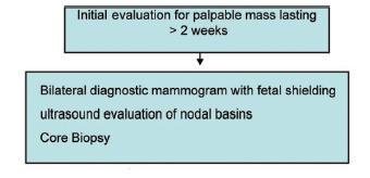 I. Diagnózis Mmg a magzat védelmével VAGY Emlő UH vizsgálat Core biopsia (a