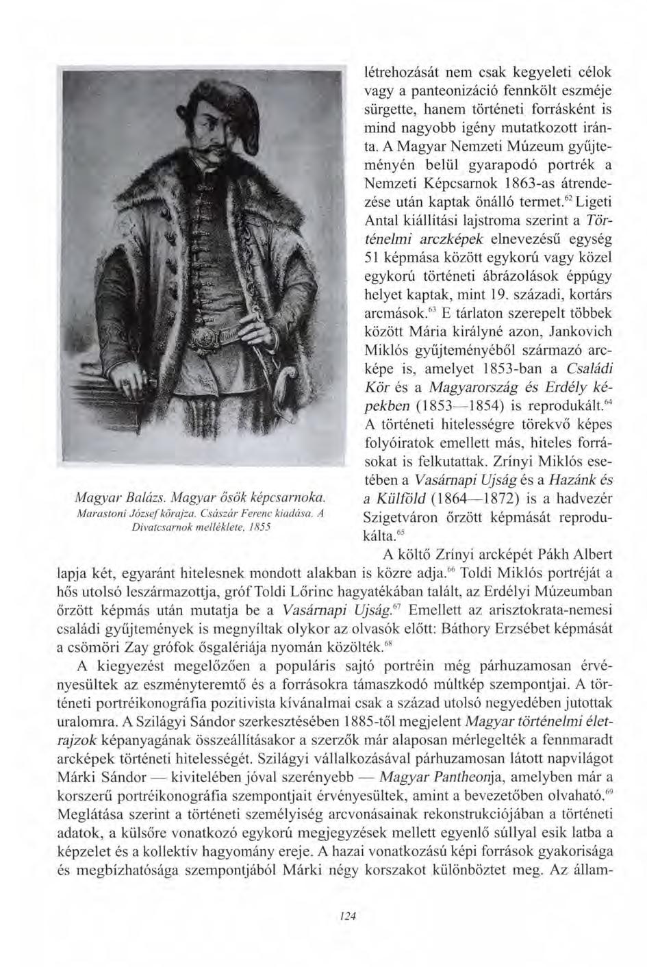 Magyar Balázs. Magyar ősök képcsarnoka. Marastoni József körajza. Császár Ferenc kiadása.