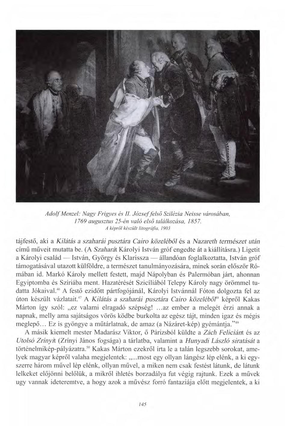 Adolf Menzel: Nagy Frigyes és IL József felső Szilézia Neisse városában, J769 augusztus 25-én való első találkozása, 1857.