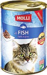 Molli macskaeledel baromfi, marha, hal,