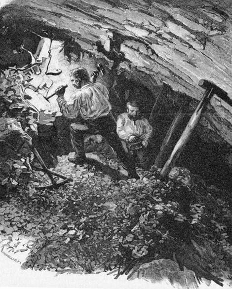 2. ábra: Egy munkahely a bányában (Forrás: A Monarchia írásban és képekben) gok (2. ábra). Megszaporodott az újságok száma.