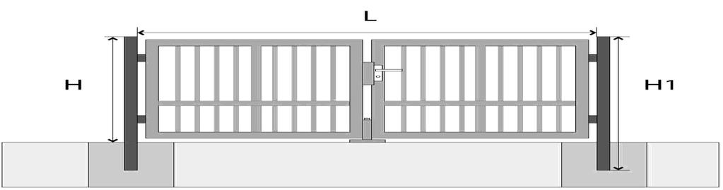 Ipari kétszárnyú kapu (BDPR) kapukeret: JAKL (zártszelvény) profil 60 x 60mm, belső keret: 40 x 40mm oszlop: JAKL profil 120x120mm, ill.