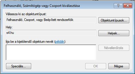 ACTIVE DIRECTORY FUNKCIONALITÁS A SULIXERVERBEN A beviteli mező alatt található Speciális gombra kattintva egy listából tudja kiválasztani a neveket.