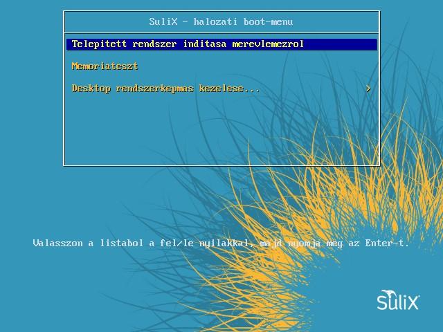 WINDOWS MUNKAÁLLOMÁSOK TELEPÍTÉSE választható ki. (A funkcióbillentyűk a billentyűzet felső régiójában helyezkednek el és F1-től F12-ig számozottak.